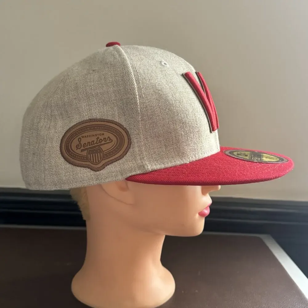 Washington Senators New Era 59Fifty Fitted Hat 7 1/2 Red & Gray